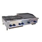 image of Comstock-Castle FHP48-2RB 48" Countertop Gas Radiant Charbroiler / Hotplate Combo, 174.000 BTU