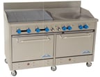 image of Comstock-Castle F3226-42-1.5RB 60" Gas Restaurant Range w/ (1) 42" Griddle, (1) 18" Charbroiler, (2) Standard Ovens, 208.000 BTU 
