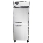 image of Continental Refrigerator 1FENSSPTHD 28" One Section Pass-Thru Freezer w/ 4 Half Solid Doors, All Stainless Steel, 22 cu. ft.