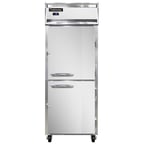 image of Continental Refrigerator 1FESNSSHD 28" One Section Reach-In Freezer w/ 2 Half Solid Doors, All Stainless Steel, 18 cu. ft.