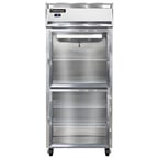 image of Continental Refrigerator 1FXSNSAGDHD 36" One Section Reach-In Freezer w/ 2 Half Glass Doors, Stainless Steel Exterior, 26 cu. ft.