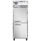 image of Continental 1RENSAHD 28.5" One Section Reach-In Refrigerator w/ 2 Half Solid Doors, Stainless Steel Exterior, 21 cu. ft.