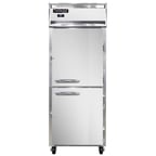 image of Continental Refrigerator 1RENSSPTHD 29" One Section Pass-Thru Refrigerator w/ 4 Half Solid Doors, All Stainless Steel, 22 cu. ft.