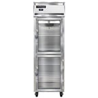 image of Continental 1RNGDHD 26" One Section Reach-In Refrigerator w/ 2 Half Glass Doors, Stainless Steel Front Aluminum Exterior, 20 cu. ft.