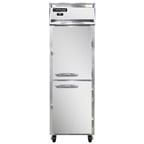image of Continental Refrigerator 1RNHD 26" One Section Reach-In Refrigerator w/ 2 Half Solid Doors, Stainless Steel Front Aluminum Exterior, 20 cu. ft.