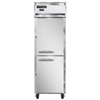 image of Continental 1RNSSHD 26" One Section Reach-In Refrigerator w/ 2 Solid Half Doors, All Stainless Steel, 20 cu. ft.