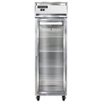 image of Continental 1RSNSAGD 26" One Section Reach-In Refrigerator w/ Glass Door, Stainless Steel Exterior, 16 cu. ft.