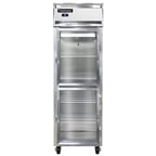 image of Continental 1RSNSAGDHD 26" One Section Reach-In Refrigerator w/ 2 Half Glass Doors, Stainless Steel Exterior, 16 cu. ft.