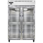 image of Continental Refrigerator 2FNSAGDHD 52" Two Section Reach-In Freezer w/ 4 Half Glass Doors, Stainless Steel Exterior, 48 cu. ft.