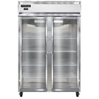 image of Continental Refrigerator 2FNSAGD 52" Two Section Reach-In Freezer w/ 2 Glass Doors, Stainless Steel Exterior, 48 cu. ft.