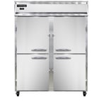 image of Continental Refrigerator 2FENSSHD 57" Two Section Reach-In Freezer w/ 4 Half Solid Doors, All Stainless Steel, 50 cu. ft.