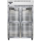 image of Continental Refrigerator 2FSSAGDHD 52" Two Section Reach-In Freezer w/ 4 Half Glass Doors, Stainless Steel Exterior, 32 cu. ft.