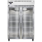 image of Continental Refrigerator 2FSSAGD 52" Two Section Reach-In Freezer w/ 2 Glass Doors, Stainless Steel Exterior, 32 cu. ft.