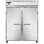 image of Continental Refrigerator 2REN 57" Two Section Reach-In Refrigerator w/ 2 Solid Doors, Stainless Steel Front Aluminum Exterior, 50 cu.ft.