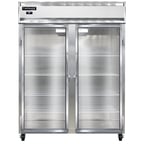 image of Continental 2RENGD 57" Two Section Reach-In Refrigerator w/ 2 Glass Doors, Stainless Steel Front Aluminum Exterior, 50 cu.ft.