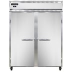 image of Continental Refrigerator 2RENPT 57" Two Section Pass-Thru Refrigerator w/ 4 Solid Doors, Stainless Steel Front Aluminum Ends, 52 cu. ft. 