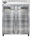 image of Continental 2RENSAGD 57" Two Section Reach-In Refrigerator w/ 2 Glass Doors, Stainless Steel Exterior, 50 cu.ft.
