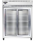 image of Continental 2RENSASGD 57" Two Section Reach-In Refrigerator w/ 2 Sliding Glass Doors, Stainless Steel Exterior, 50 cu.ft.