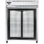 image of Continental 2RENSGD 57" Two Section Reach-In Refrigerator w/ 2 Sliding Glass Doors, Stainless Steel Front Aluminum Exterior, 50 cu.ft.