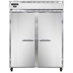 image of Continental Refrigerator 2RENSSPT 57" Two Section Pass-Thru Refrigerator w/ 4 Solid Doors, All Stainless Steel, 52 cu. ft. 