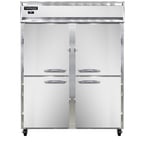 image of Continental Refrigerator 2RNPT 57" Two Section Pass-Thru Refrigerator w/ 8 Half Solid Doors, All Stainless Steel, 52 cu. ft.