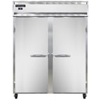 image of Continental Refrigerator 2RESN 57" Two Section Reach-In Refrigerator w/ 2 Solid Doors, Stainless Steel Front Aluminum Exterior, 40 cu.ft.