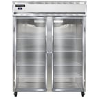 image of Continental 2RESNGD 57" Two Section Reach-In Refrigerator w/ 2 Glass Doors, Stainless Steel Front Aluminum Exterior, 40 cu.ft.