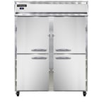 image of Continental 2RESNHD 57" Two Section Reach-In Refrigerator w/ 4 Solid Half Doors, Stainless Steel Front Aluminum Exterior, 40 cu.ft.