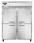 image of Continental 2RESNSAHD 57" Two Section Reach-In Refrigerator w/ 4 Solid Half Doors, Stainless Steel Exterior, 40 cu.ft.