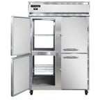 image of Continental Refrigerator 2RNSAPTHD 52" Two Section Pass-Thru Refrigerator w/ 8 Half Solid Doors, Stainless Steel Exterior, 50 cu. ft.