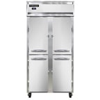 image of Continental Refrigerator 2RSESNHD 36" Two Section Reach-In Refrigerator w/ 4 Half Solid Doors, Stainless Steel Front Aluminum Exterior, 24 cu.ft.