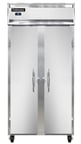 image of Continental Refrigerator 2RSESNSS 36" Two Section Reach-In Refrigerator w/ 2 Solid Doors, All Stainless Steel, 24 cu.ft.