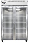 image of Continental Refrigerator 2RSNSAGD 52" Two Section Reach-In Refrigerator w/ 2 Glass Doors, Stainless Steel Exterior, 32 cu.ft.