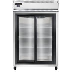 image of Continental Refrigerator 2RSNSGD 52" Two Section Reach-In Refrigerator w/ 2 Siliding Glass Doors, Stainless Steel Front Aluminum Exterior, 32 cu.ft.