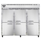 image of Continental Refrigerator 3FE-SA-PT-HD 85" Three Section Pass-Thru Freezer w/ 12 Half Solid Doors, Stainless Steel Exterior, 73 cu. ft.