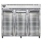 image of Continental Refrigerator 3FENSSGD 85" Three Section Reach-In Freezer w/ 3 Glass Doors, All Stainless Steel, 73 cu. ft.