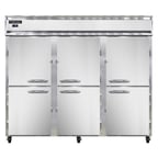 image of Continental Refrigerator 3FESNSAHD 85" Three Section Reach-In Freezer w/ 6 Half Solid Doors, Stainless Steel Exterior, 63 cu. ft.