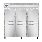 image of Continental Refrigerator 3FSNSAHD 78" Three Section Reach-In Freezer w/ 6 Half Solid Doors, Stainless Steel Exterior, 50 cu. ft.