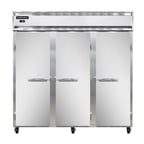 image of Continental Refrigerator 3FSNSS 78" Three Section Reach-In Freezer w/ 3 Solid Doors, All Stainless Steel, 50 cu. ft.
