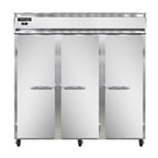 image of Continental Refrigerator 3RNSSPT 78" Three Section Pass-Thru Refrigerator w/ 6 Solid Doors, All Stainless Steel, 72 cu ft