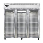 image of Continental Refrigerator 3RNGD 78" Three Section Reach-In Refrigerator w/ 3 Glass Doors, Stainless Steel Front Aluminum Exterior, 70 cu.ft.