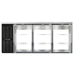 image of Continental Refrigerator BB79NGDPT Pass-Thru Back Bar Cooler w/ 28 Cu Ft, 6 Glass Doors, 79"W