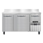 image of Continental Refrigerator FA60NBS 60" 2-Section Worktop Freezer w/ 2 Full & 1 Half Door