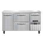 image of Continental Refrigerator FA60N-D 60" 3-Section Worktop Freezer w/ 4 Drawers & 1 Half Door