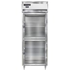 image of Continental Refrigerator D1RENGDHD 28" One Section Reach-In Refrigerator w/ 2 Glass Half Doors, Stainless Steel Front Aluminum Exterior, 22 cu. ft.