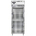 image of Continental Refrigerator D1RENSAGDHD 28" One Section Reach-In Refrigerator w/ 2 Glass Half Doors, Stainless Steel Exterior, 22 cu. ft.