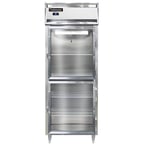 image of Continental Refrigerator D1RESNSSGDHD 28" One Section Reach-In Refrigerator w/ 2 Half Glass Doors, All Stainless Steel, 18 cu. ft.