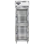 image of Continental Refrigerator D1RNGDHD 26" One Section Reach-In Refrigerator w/ 2 Half Glass Door, Stainless Steel Front Aluminum Exterior, 21 cu. ft.