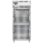 image of Continental Refrigerator D1RXNSSGDHD 36" One Section Reach-In Refrigerator w/ 2 Half Glass Doors, All Stainless Steel, 32 cu. ft.