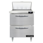 image of Continental Refrigerator D27N8-D 27" One Section Sandwich / Salad Prep Table w/ 2 Drawers, 8 Pans